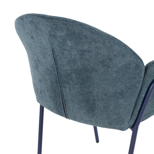 Silla de Comedor Tapizada Aslin Azul, vista adicional