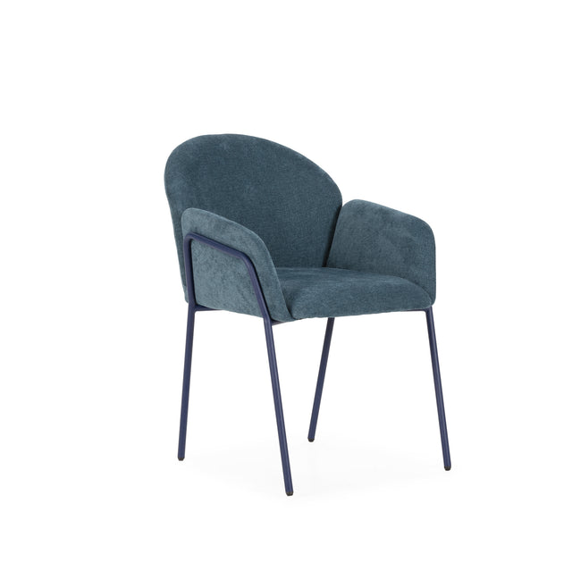 Silla de Comedor Tapizada Aslin Azul, detalle del diseño