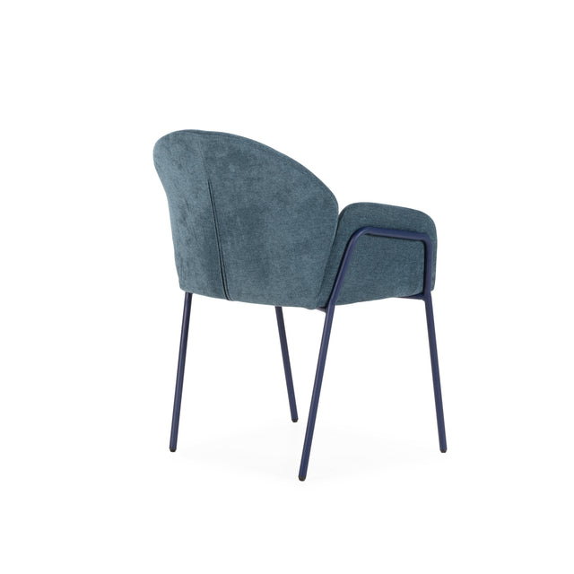 Silla de Comedor Tapizada Aslin Azul, detalle del acabado
