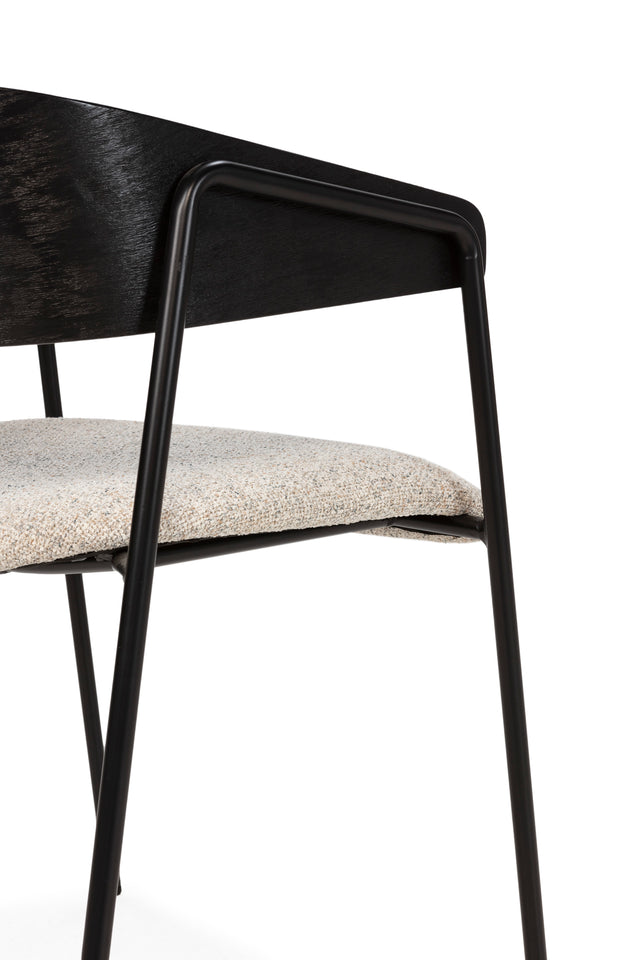 Silla Tapizada Cora Beige & Negro, vista adicional