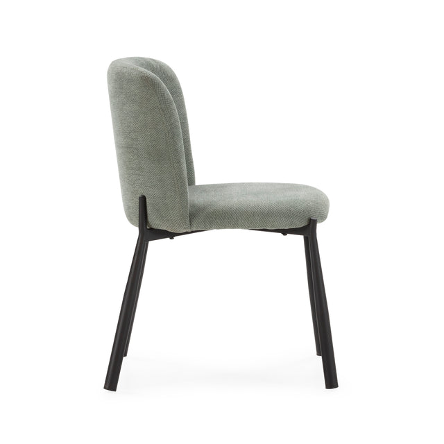 Silla Tapizada Ginny Verde Menta, vista lateral