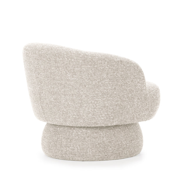 Sillón Tapizado Giratorio Dali Beige, detalle del diseño
