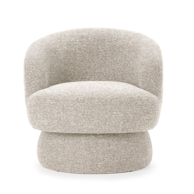 Sillón Tapizado Giratorio Dali Beige, vista lateral