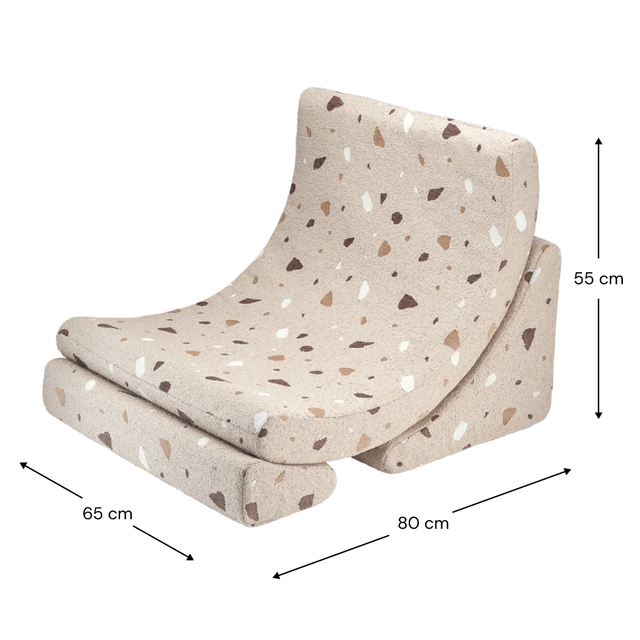 Sillón infantil tejido terrazo Luna con tejido en ambiente de estilo nórdico