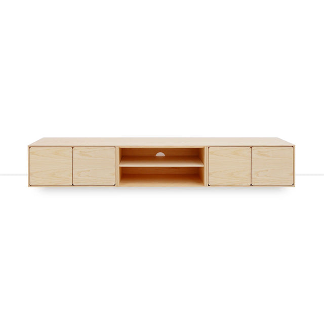 Mueble TV Penxat 240 Natural - 4 puertas 1 balda en ambiente de estilo nórdico