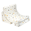 Sillón infantil tejido terrazo Luna con acabado blanco, tejido vista principal de estilo nórdico