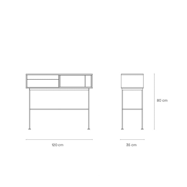 Mesa Consola Yoko 120 Roble con roble natural en ambiente de estilo nórdico