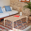 Vista lateral Mesa de Centro Rectangular Atlas 110 cm Beige Madera Natural salón comedor Teulat Slowdeco