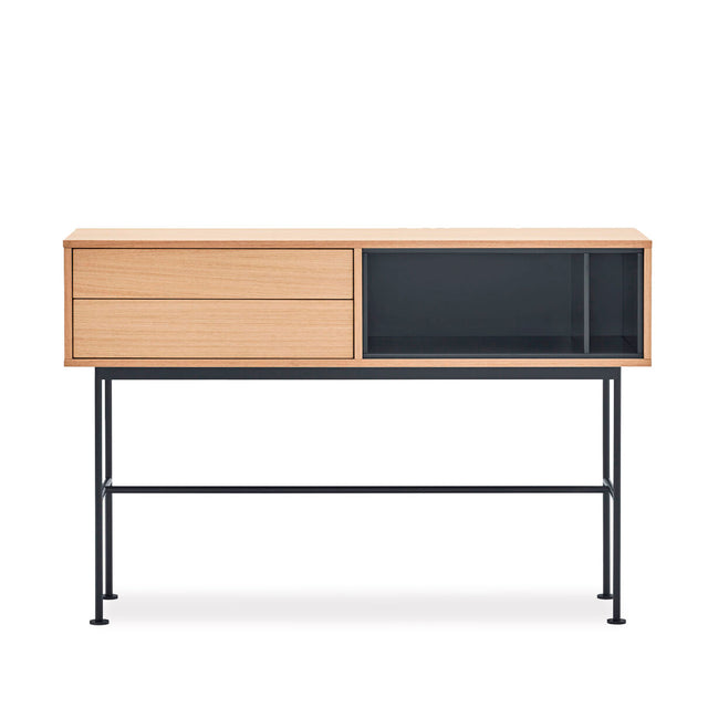 Mueble Consola Yoko 120 Roble con roble natural en ambiente de estilo nórdico